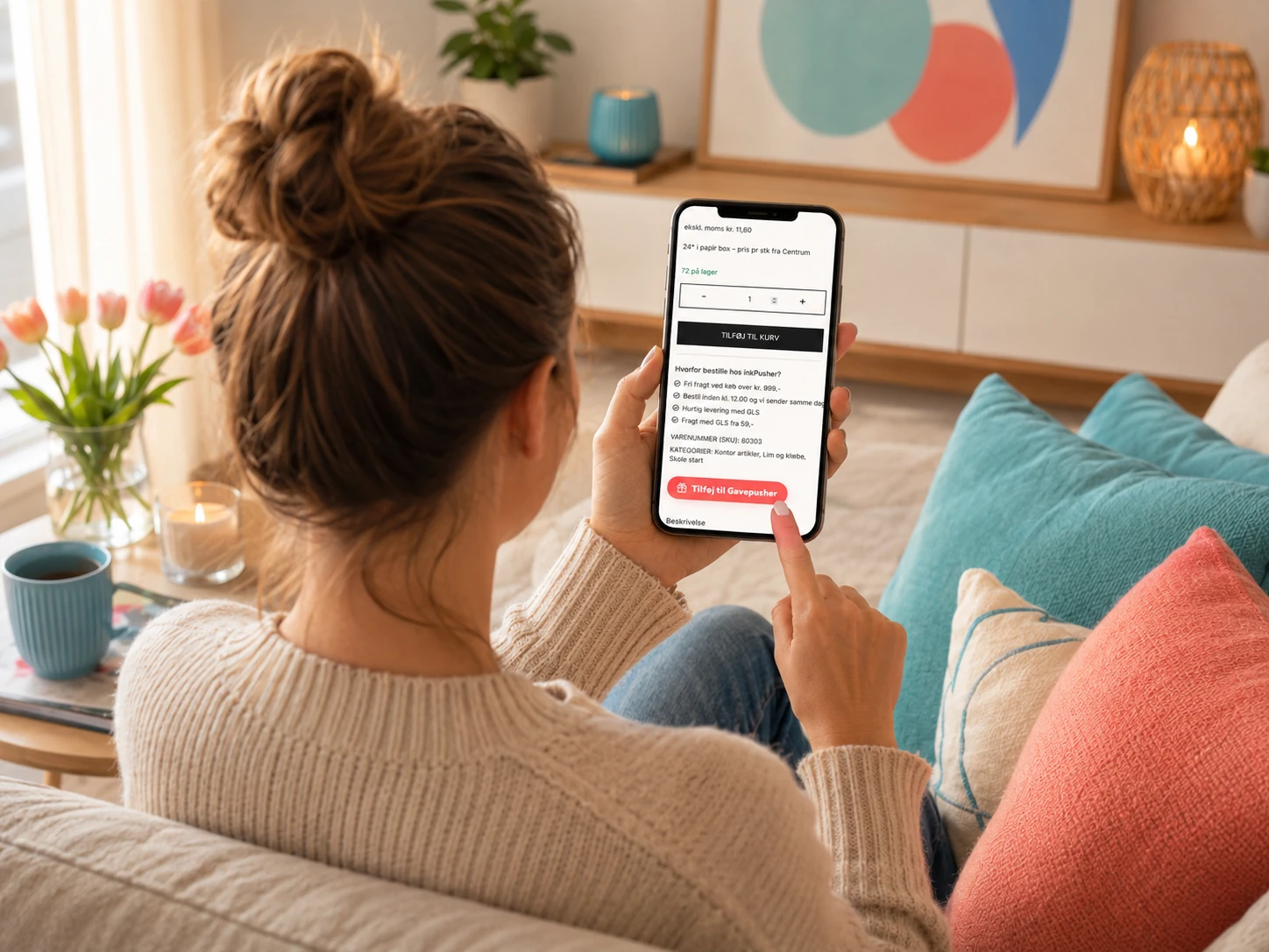 Tilføj til ønskeliste-knap på webshop